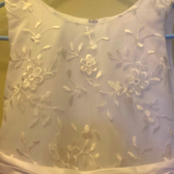 Girls Pink Butterfly-white dress embroidered flowers size 12 - Picture 4 of 7